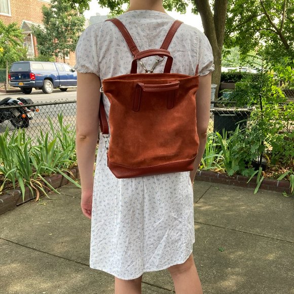JOST Brown Suede Backpack/Shoulder Bag main image 4